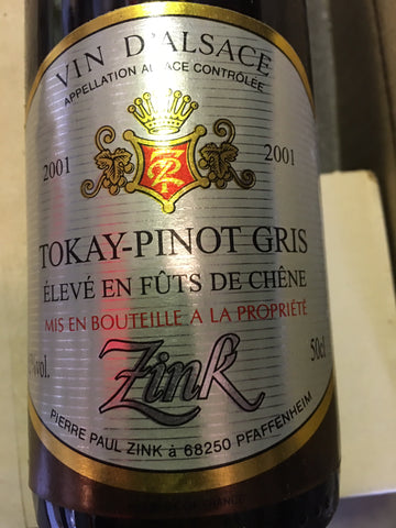 Pierre-Paul Zink: Tokay Pinot Gris Elevé en Fûts de Chëne 2001