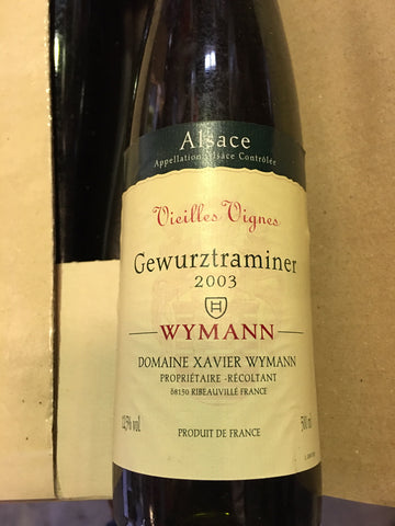 Xavier Wymann, Alsace: ½ fl. Gewurztraminer Vielles Vignes 2003
